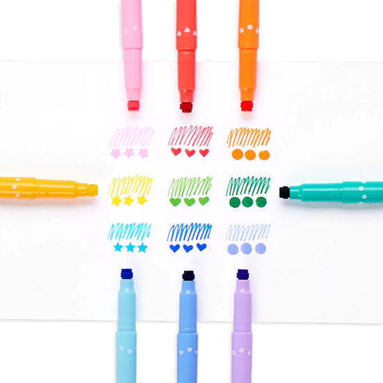 Confetti Stamp Double Ended Markers