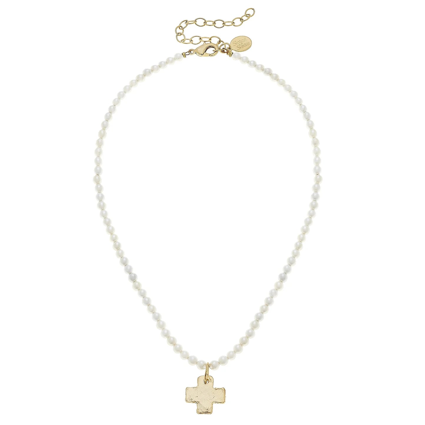 Alys Cross Necklace Pearl by Susan Shaw