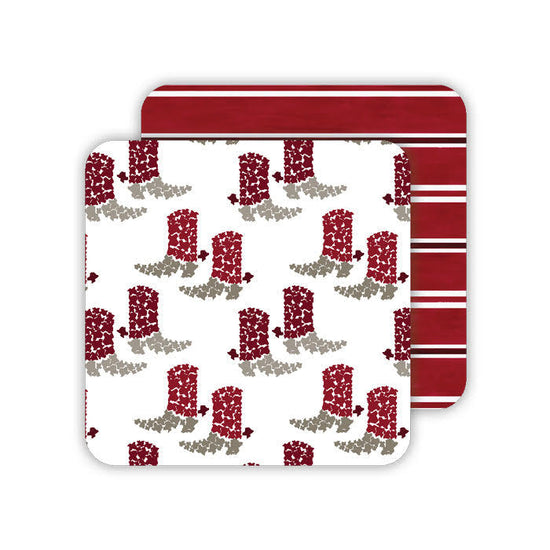 Aggie Maroon Boot Paper Coasters